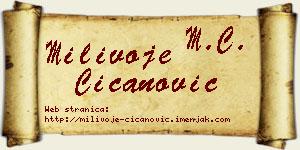 Milivoje Čičanović vizit kartica